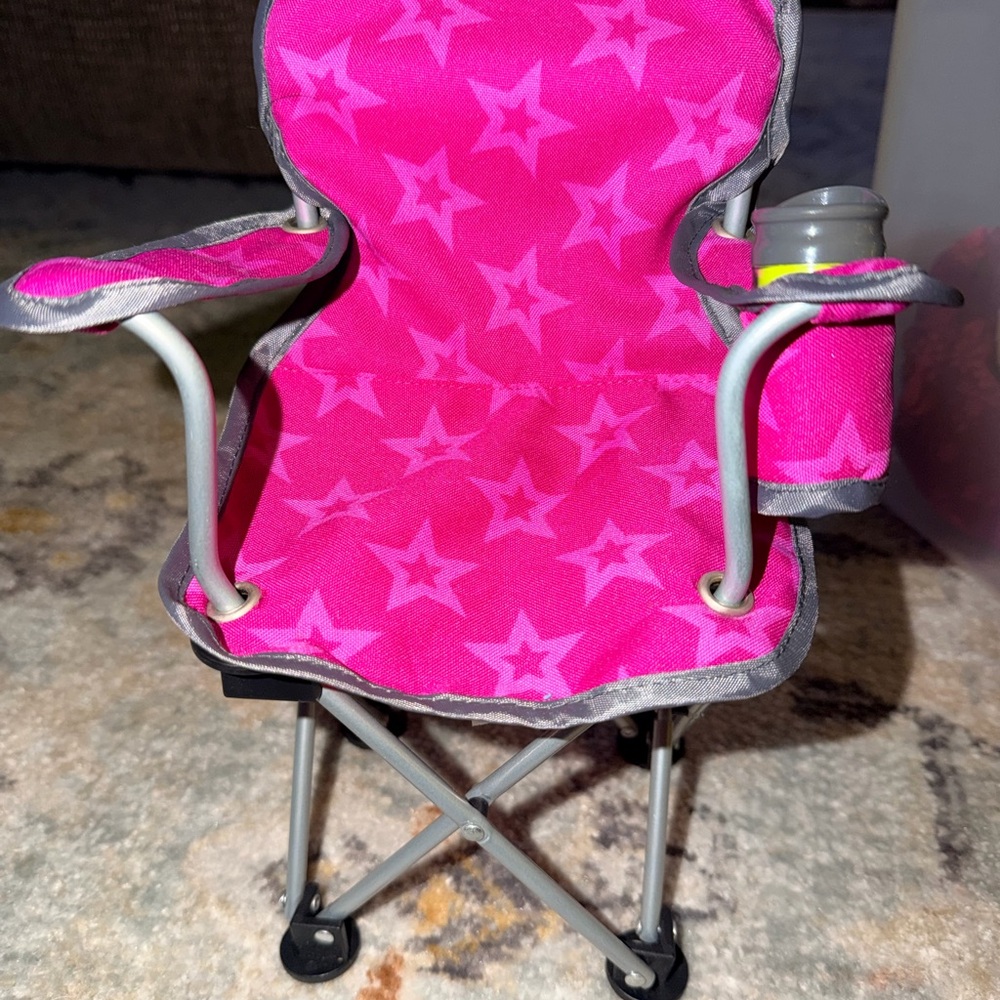Pink Star Patterned Folding Chair